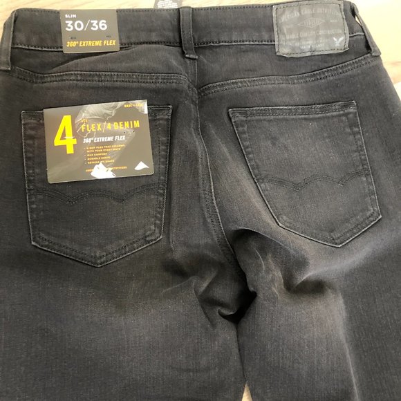NWT American Eagle 360 Extreme Flex Black Distressed Slim Jeans Size 30x36 - Picture 11 of 13